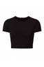 Crop Top Básico Manga Corta Negro