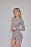 Top Básico Manga Larga Gris