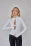Polerón Básico Full Zip Blanco