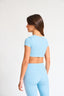 Crop Top Básico Manga Corta Candy Blue